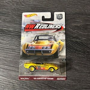 Hot Wheels HWREDLINERS '69 Corvette Racer Real Riders 5/5 Blister Card Die Cast